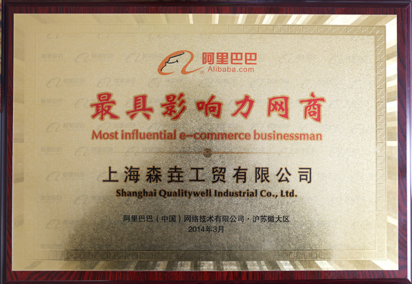 森垚被阿里巴巴授予&ldquo;最具影響力網商&rdquo;榮譽稱號